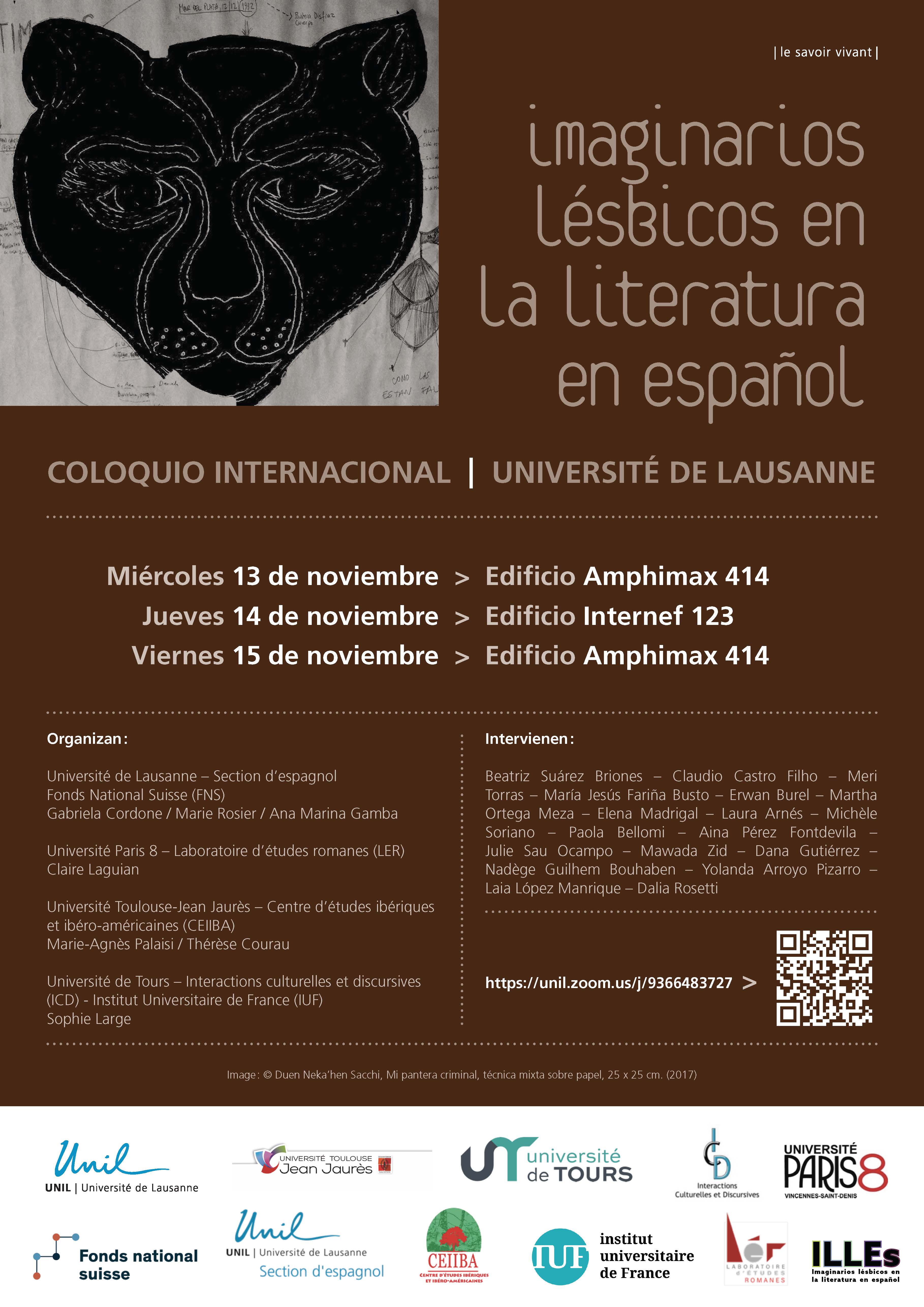 Affiche Colloque Imaginarios lésbicos Lausane Nov. 2024